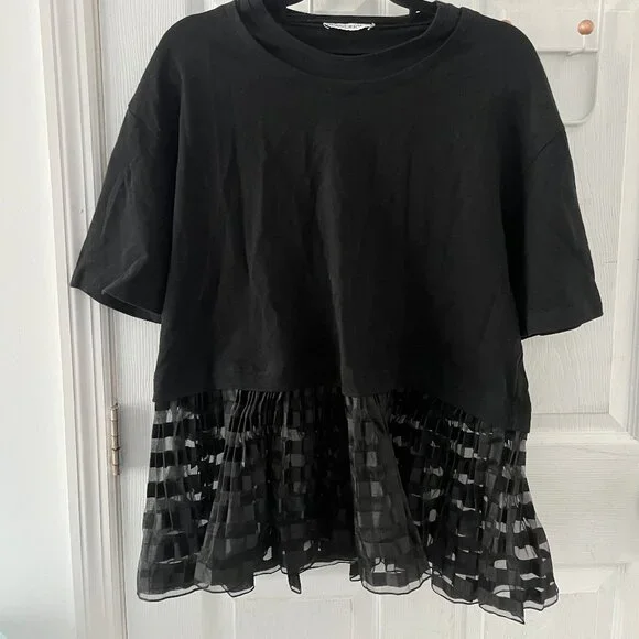 jw anderson cropped sweat top with pleated hem - Picture 2 of 5